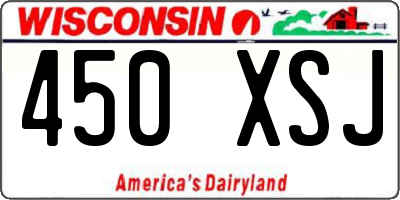 WI license plate 450XSJ