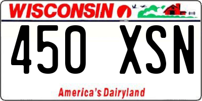 WI license plate 450XSN