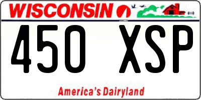 WI license plate 450XSP