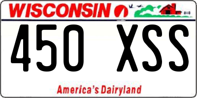 WI license plate 450XSS