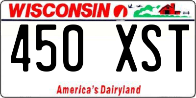 WI license plate 450XST
