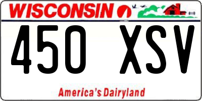 WI license plate 450XSV