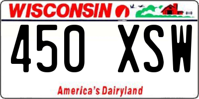 WI license plate 450XSW