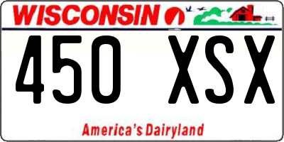 WI license plate 450XSX