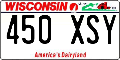WI license plate 450XSY