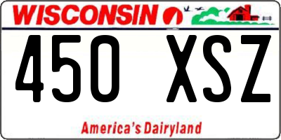 WI license plate 450XSZ