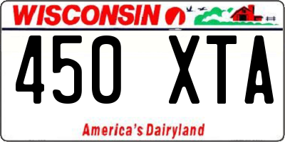 WI license plate 450XTA