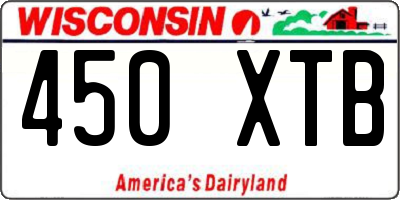 WI license plate 450XTB