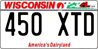 WI license plate 450XTD
