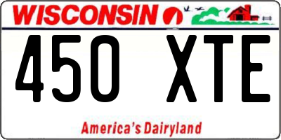 WI license plate 450XTE
