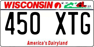 WI license plate 450XTG