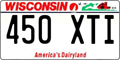 WI license plate 450XTI