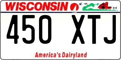 WI license plate 450XTJ