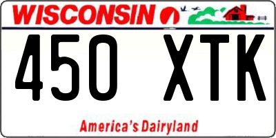 WI license plate 450XTK