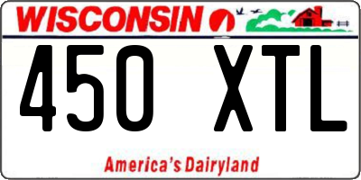 WI license plate 450XTL
