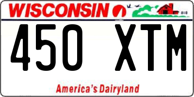 WI license plate 450XTM