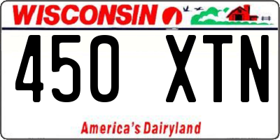 WI license plate 450XTN