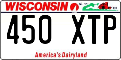 WI license plate 450XTP
