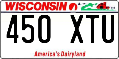 WI license plate 450XTU
