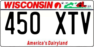 WI license plate 450XTV