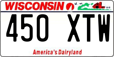 WI license plate 450XTW
