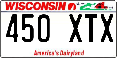 WI license plate 450XTX