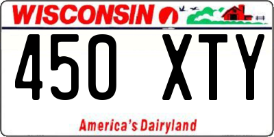 WI license plate 450XTY