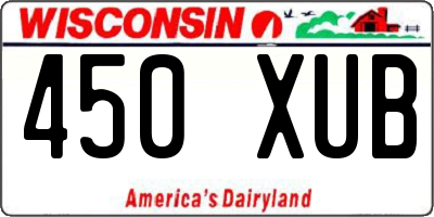 WI license plate 450XUB
