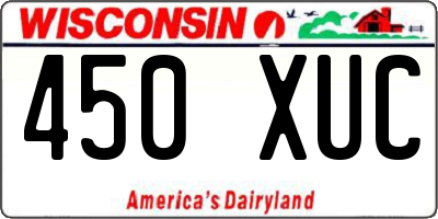 WI license plate 450XUC