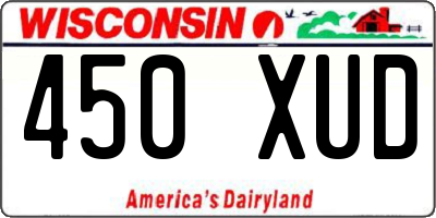 WI license plate 450XUD