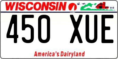 WI license plate 450XUE