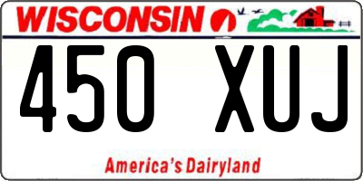 WI license plate 450XUJ