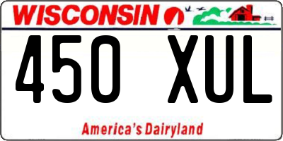 WI license plate 450XUL