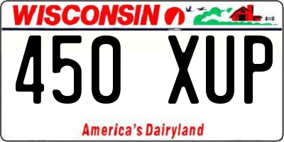 WI license plate 450XUP