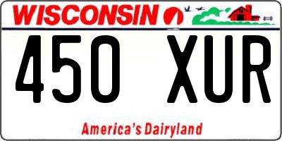 WI license plate 450XUR
