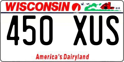 WI license plate 450XUS