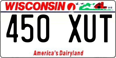 WI license plate 450XUT