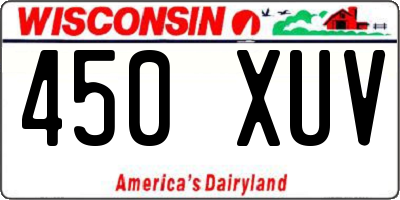 WI license plate 450XUV