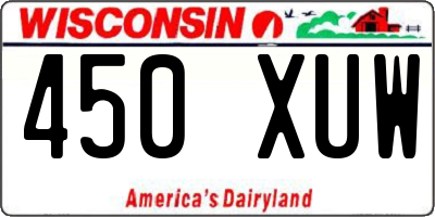 WI license plate 450XUW