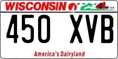 WI license plate 450XVB