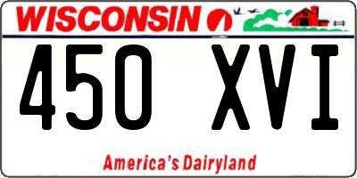 WI license plate 450XVI