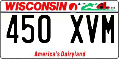 WI license plate 450XVM