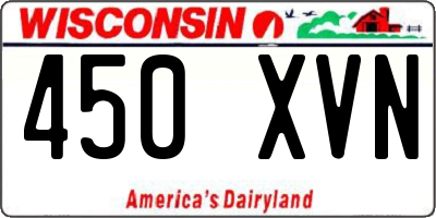 WI license plate 450XVN