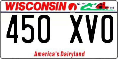 WI license plate 450XVO