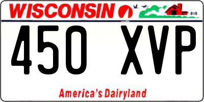 WI license plate 450XVP