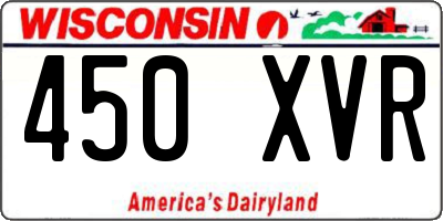 WI license plate 450XVR