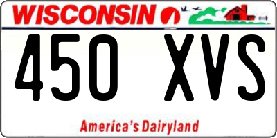 WI license plate 450XVS