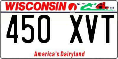 WI license plate 450XVT