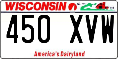 WI license plate 450XVW