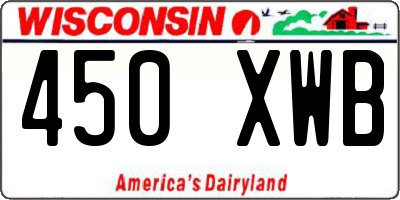 WI license plate 450XWB